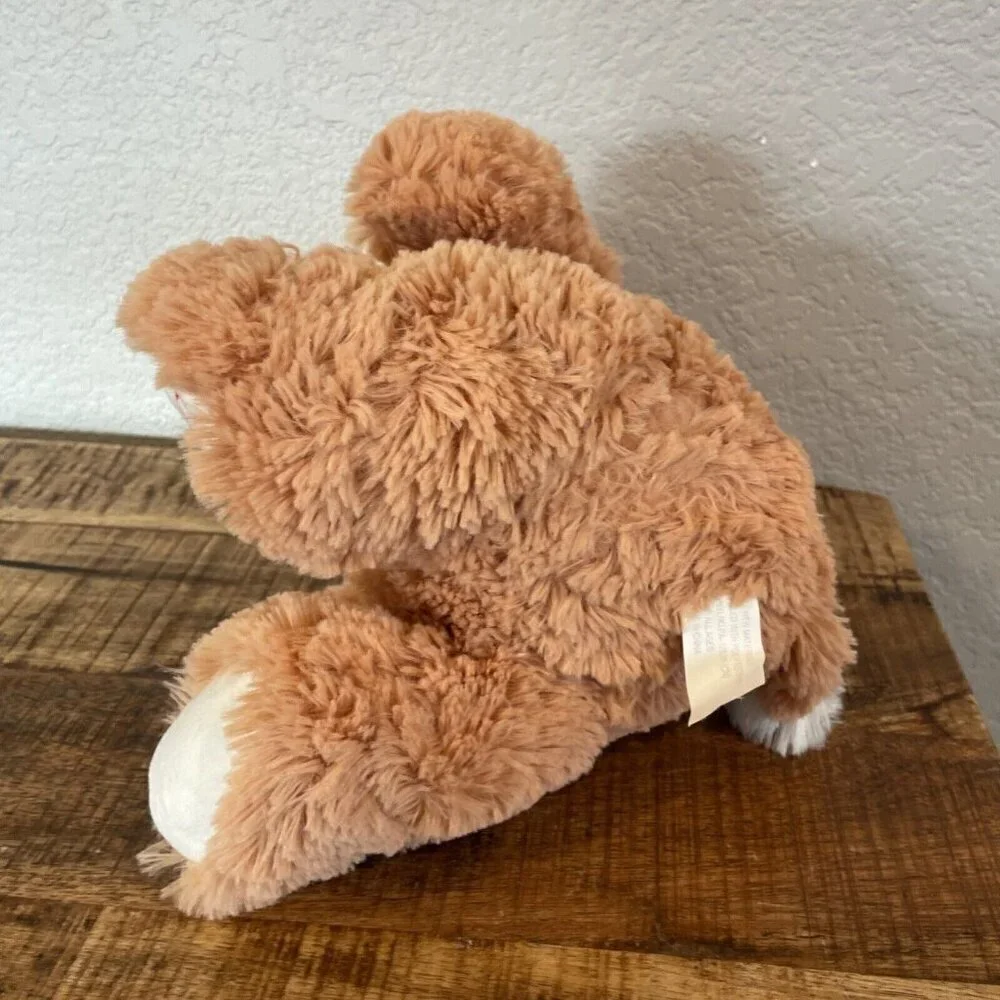 Inter American Fox Plush Orange Heart Foot Sitting Fuzzy Valentine Animal 12”